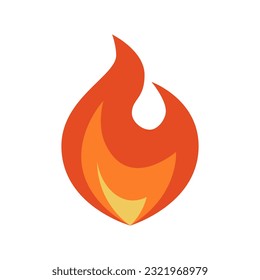 Fire icon. Simple flame emoji in flat style isolated on a white background.