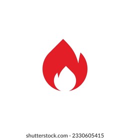 Fuego, icono, símbolo geométrico simple vector logotipo simple