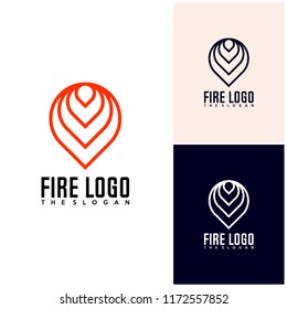 Fire icon simple logo design vector