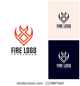Fire icon simple logo design vector