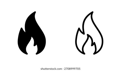 Fire icon symbol for apps and websites. fire sign and symbol