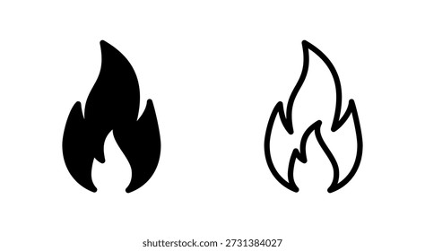 Fire icon symbol for apps and websites. fire sign and symbol