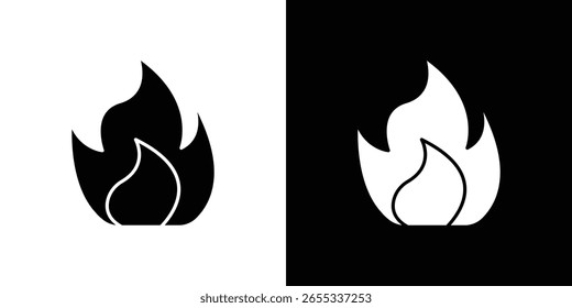 Fire icon symbol collection. Flat vector stock illustration.