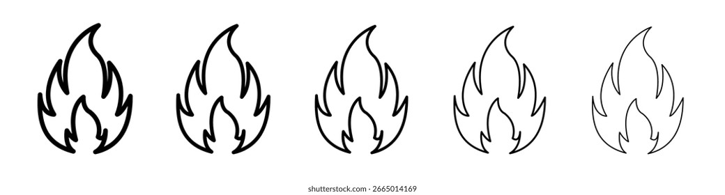 Fire icon Symbol concept for web design.simple line vector icon. logo illustration.