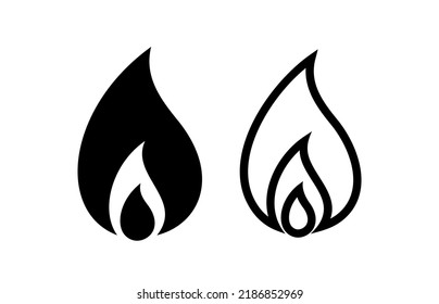 Icono de fuego. Símbolo de peligro e importancia. Designación de un golpe, superior o caliente.