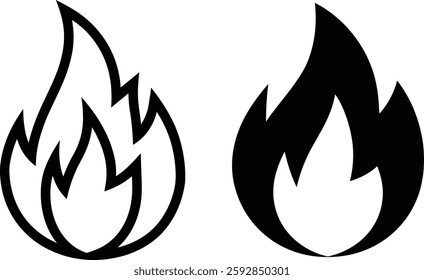 Fire icon. Symbol of danger and importance.
