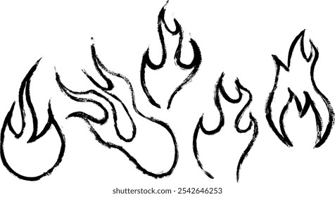 Feuersymbol Grunge Bush Stroke Drawing Vector