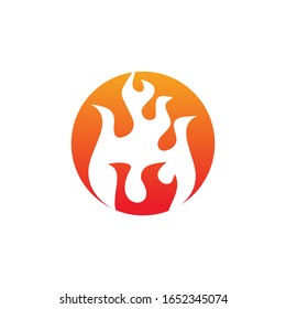Fire icon symbol logo design vector illustration template