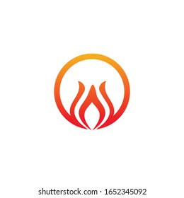 Símbolo de fuego logotipo diseño ilustración vectorial