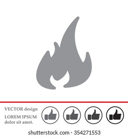 Fire icon. Fire symbol. Stop fire. Escape from fire. Vector