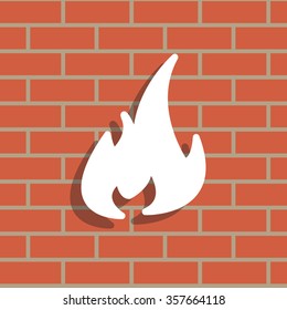 Fire icon. Fire symbol. Stop fire. Escape from fire. Vector