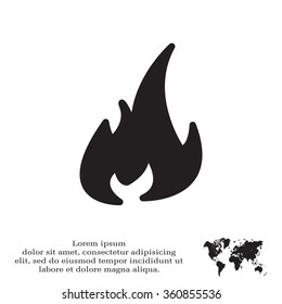 Fire icon. Fire symbol. Stop fire. Escape from fire. Vector