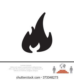 Fire icon. Fire symbol. Stop fire. Escape from fire. Vector