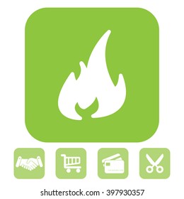 Fire icon. Fire symbol. Stop fire. Escape from fire. Vector