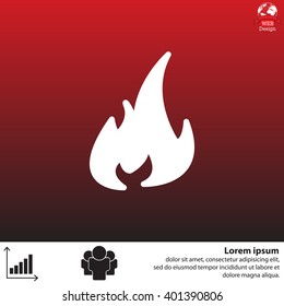 Fire icon. Fire symbol. Stop fire. Escape from fire. Vector