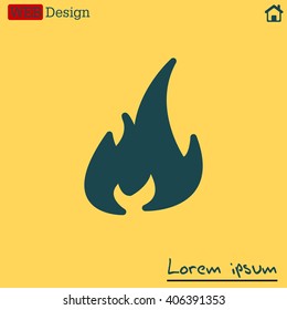 Fire icon. Fire symbol. Stop fire. Escape from fire. Vector