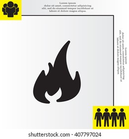 Fire icon. Fire symbol. Stop fire. Escape from fire. Vector