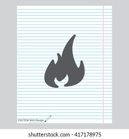 Fire icon. Fire symbol. Stop fire. Escape from fire. Vector