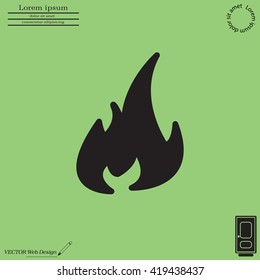 Fire icon. Fire symbol. Stop fire. Escape from fire. Vector