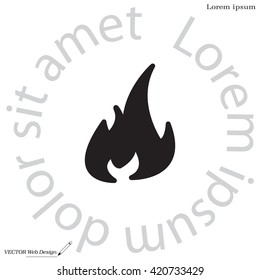 Fire icon. Fire symbol. Stop fire. Escape from fire. Vector