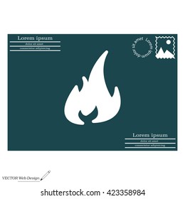 Fire icon. Fire symbol. Stop fire. Escape from fire. Vector