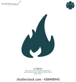 Fire icon. Fire symbol. Stop fire. Escape from fire. Vector