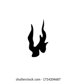 Símbolo de fuego elemento de objeto de grabación vectorial negro y blanco