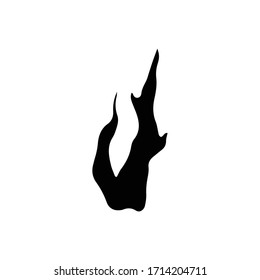 Símbolo de fuego elemento de objeto de grabación vectorial negro y blanco