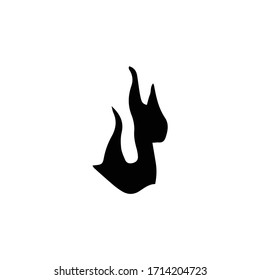 Fire icon symbol vector burning object element black and white
