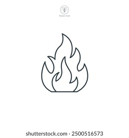 Fire icon symbol vector illustration isolated on white background