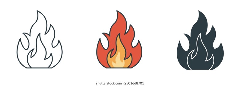 Fire icon symbol vector illustration isolated on white background