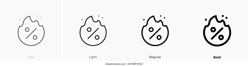 fire icon. Thin, Light Regular And Bold style design isolated on white background