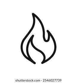 Icono de fuego Arte de línea delgada aislado