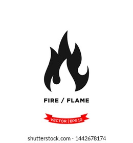 fire icon in trendy flat style, flame icon 