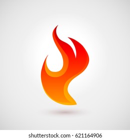 Fire Icon in Trendy Flat Style. Illustration for Your Web Site Design