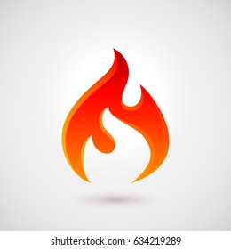 Fire Icon in Trendy Flat Style. Illustration for Design