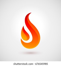Fire Icon in Trendy Flat Style. Illustration for Creative Design Idea