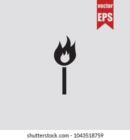 Fire icon in trendy isolated on grey background.Vector illustration.