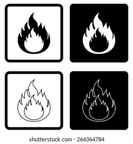 Fire icon vector