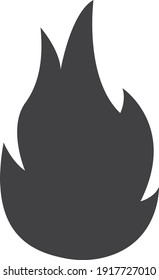 Vector de icono de fuego, icono negro aislado en fondo blanco. Silueta de llama de fuego. Icono simple.