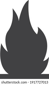 Fire icon vector, Black icon isolated on white background. Fire flame silhouette. Simple icon.