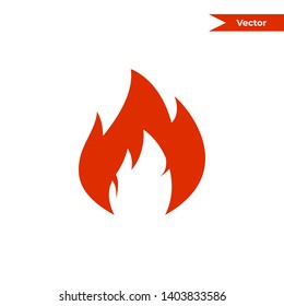 Fire Icon Vector Design On White Background 