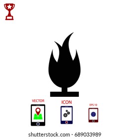 Fire Icon, Vector EPS 10 illustration style