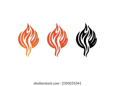 Fire Icon vector of Flame Logo clipart, flaming fireball sign hot blaze symbol. isolated on white background.