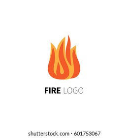 Fire icon. Vector fire flame logo template isolated on white background