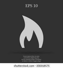 fire icon vector. Flat design style eps 10