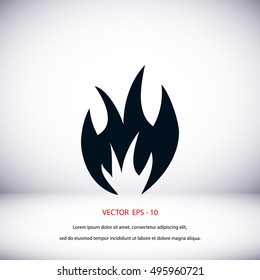 fire icon vector, flat design best vector icon