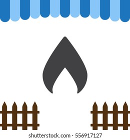 Fire Icon Vector flat design style