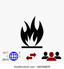 fire icon vector, flat design best vector icon