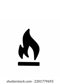 fire icon vector graphic illustration. Black fire icon isolated on white background. Fire silhouette. Simple icon. suitable for website page and mobile app design vector element.